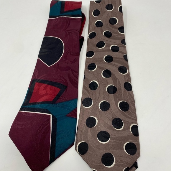Bundle of 2 Vintage George Machado Zylos Silk Ties - Picture 2 of 6